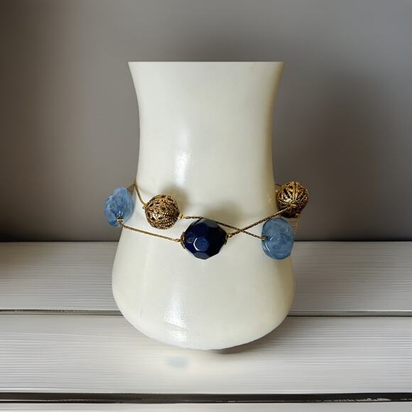 Cute Fun Gold Tone Double Strand Premier Designs Palazzo Bracelet. Measures 8” - Picture 1 of 5